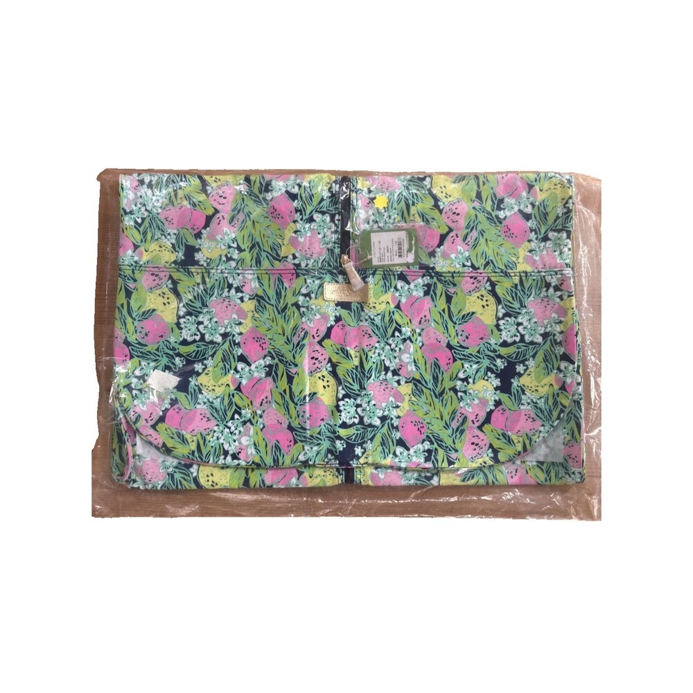 Lilly Pulitzer GWP Garment Travel Luggage Bag Bright Navy Spill The Juice NEW